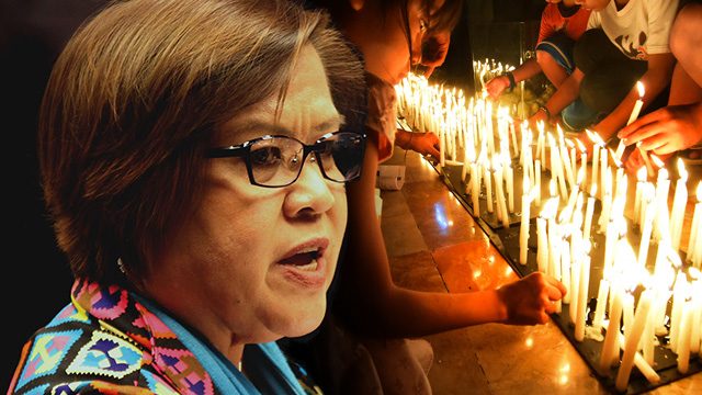 De Lima mendesak masyarakat Filipina untuk mengingat orang-orang yang terbunuh dalam perang narkoba