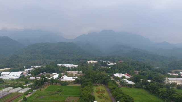 UNIVERSITY. Haze seen settling over the hills near Visayas State University in Baybay, Leyte. Photo by Jed Cortes/Amaranth 