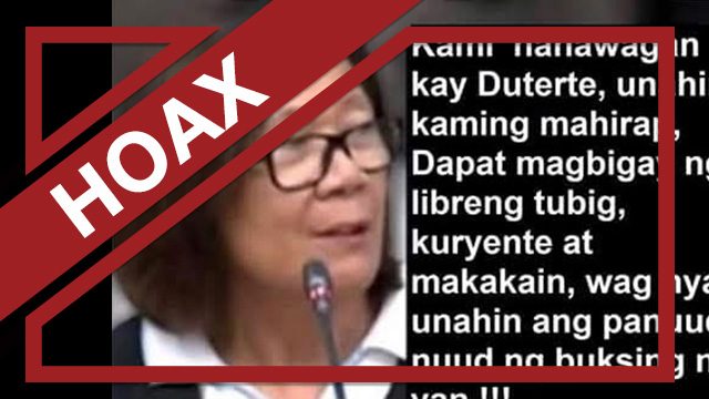 HOAX: Kadamay’s Arellano asks Duterte to prioritize basic needs over boxing