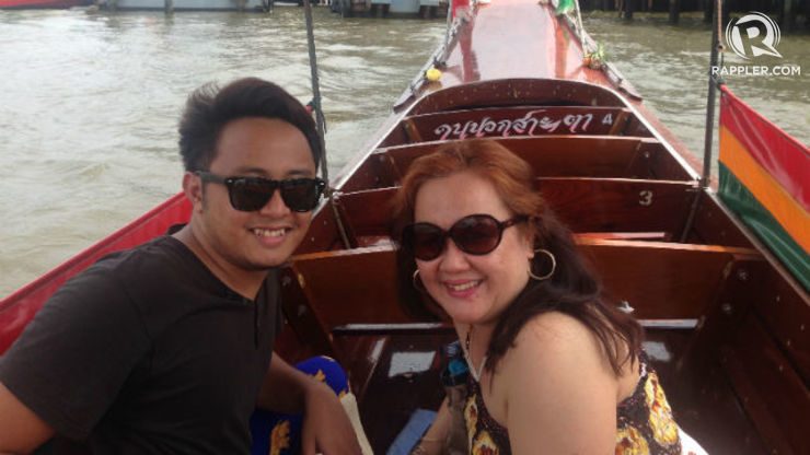 MOTHERHOOD. The author with her mother Susie aboard a boat in Bangkok's Chao Phraya. All photos by David Lozada/ Rappler