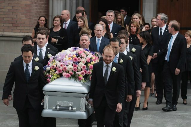 Past presidents, family, and friends bid farewell to Barbara Bush