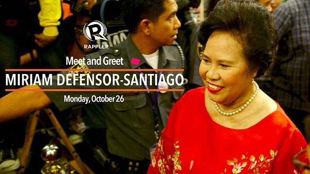 LIVE: Miriam Defensor-Santiago meet and greet with supporters