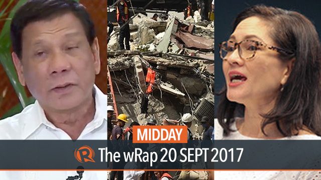 Duterte, Hontiveros, Mexico quake | Midday wRap