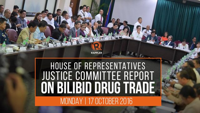 LIVE: Justice committee report on alleged Bilibid drug trade