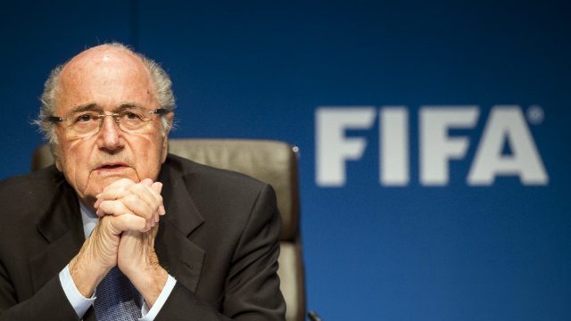 FIFA President Joseph Blatter speaks to journalists following the FIFA Executive Committee meeting in Zurich, Switzerland, 20 March 2015. Photo by Ennio Leanza/EPA 