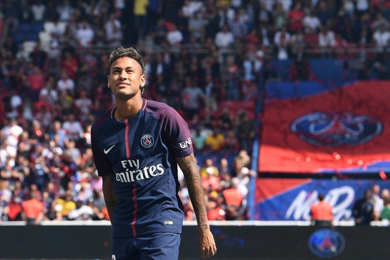 ALLEZ PARIS. Neymar has vowed to "win lots of trophies" with Paris Saint-Germain as he received a warm reception at Parc des Princes. Photo by Alain Jocard/AFP 