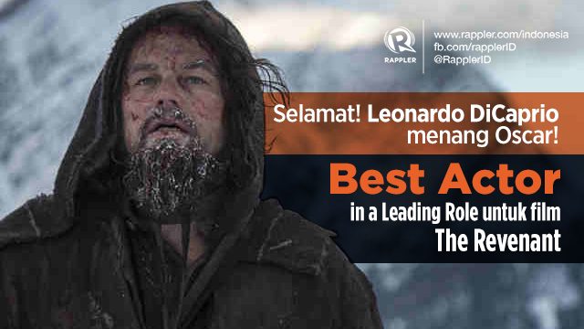 Akhirnya, Leonardo DiCaprio dinobatkan sebagai aktor terbaik Oscars 2016