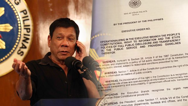 Groups laud FOI order, call for passage of full law