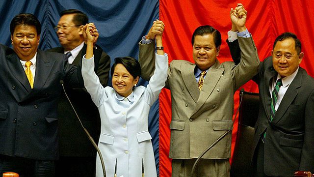 2004. Gloria Macapagal Arroyo and Noli de Castro are proclaimed winner by Congress. Photo from EPA 