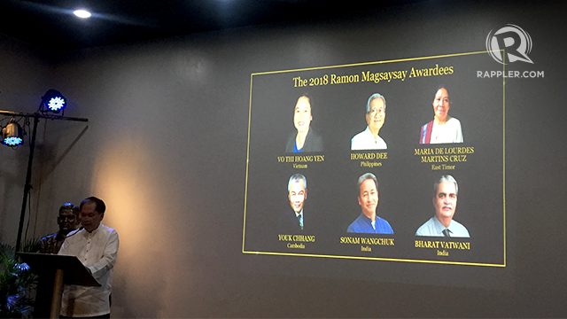 2018 AWARDEES. The Ramon Magsaysay Award Foundation announces this year's awardees on July 26, 2018. Photo by Sofia Tomacruz/Rappler 