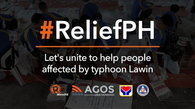 #ReliefPH: Help victims of typhoon Lawin
