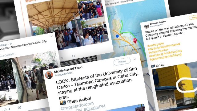 Netizens tweet photos, videos after magnitude 6.5 earthquake in Visayas