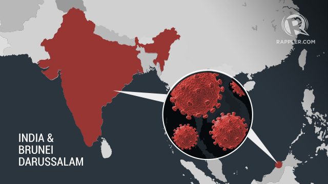 Filipinos in Brunei, India test positive for coronavirus