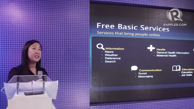 FOR FREE INTERNET. Facebook product partnership manager Jackie Chang talks about making the world more open and connected through a suite of free basic Internet services during the Rappler-organized Social Good Summit. File photo by Rappler 