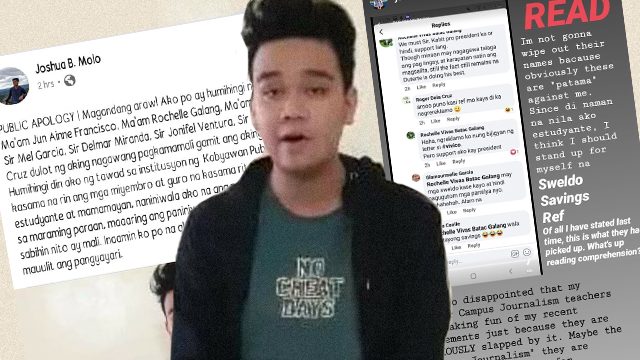 UE campus journalist ‘forced’ to apologize after criticizing Duterte gov’t online