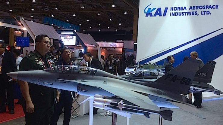 ADAS 2014: A model of the FA-50 at the Asian Defense and Security exhibit in Manila. Rappler photo