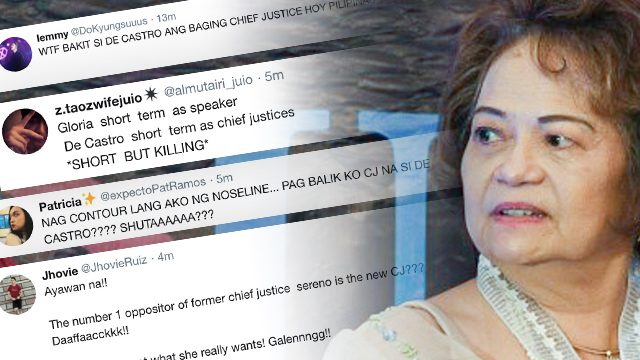 ‘Ayawan na’: Netizens dismayed by De Castro’s appointment as Chief Justice