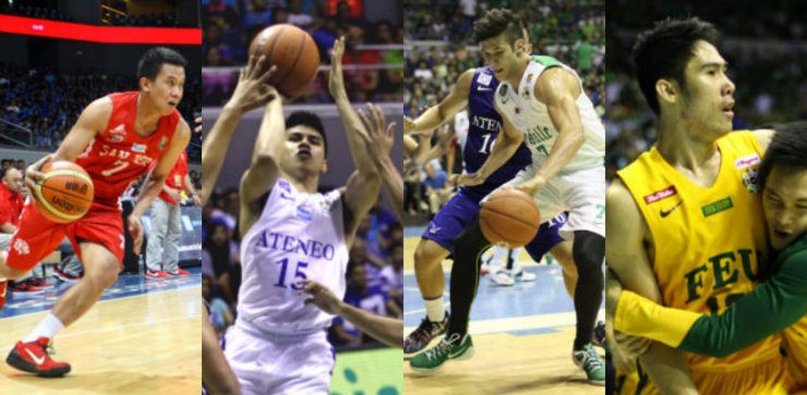 GILAS 3.0 CANDIDATES? Collegiate standouts Baser Amer, Kiefer Ravena, Arnold Van Opstal, and Mac Belo could make it to Gilas 3.0 IF their schools will allow. File photos by Rappler