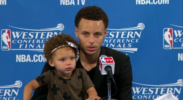 WATCH: Steph Curry’s daughter takes over press conference