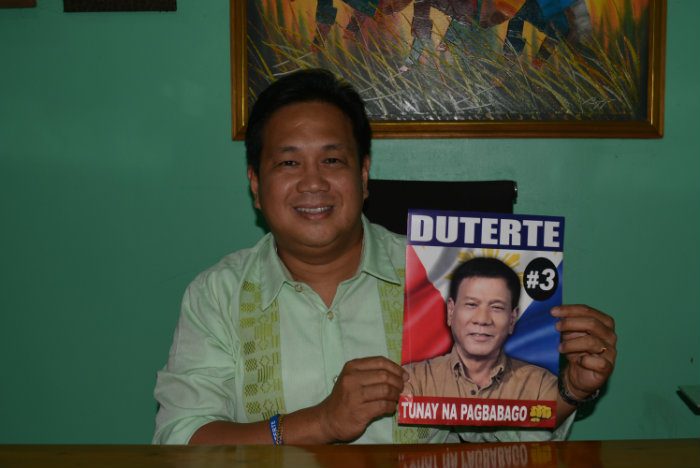 DUTERTE IS COMING. Hansel Dedulo says that what separates Duterte from his rivals is his message "change is coming" 