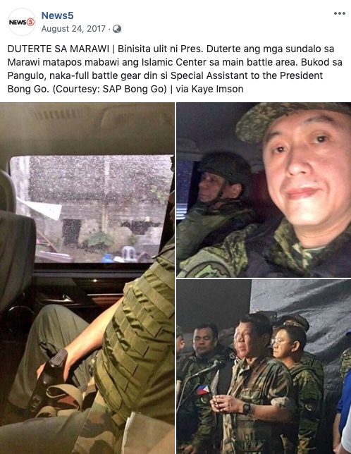 Screenshot of News5's Facebook post on August 24, 2017 that includes the photo in the claim 