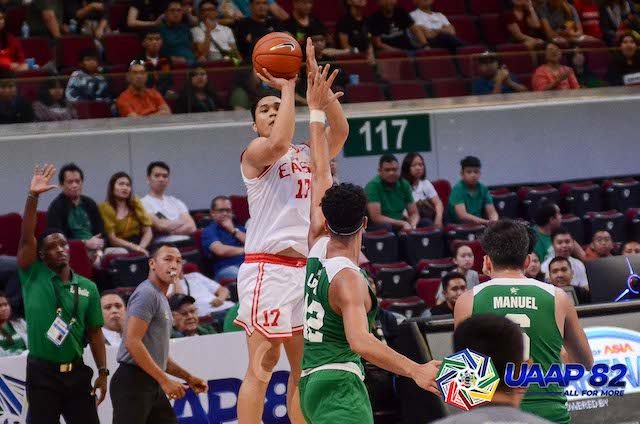 BREAKOUT GAME. John Apacible tallies 15 points in UE's stunning win over La Salle. Photo from release 