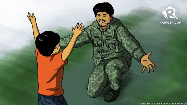 A Philippine soldier’s first Father’s Day celebration