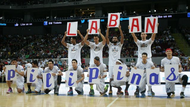 The PBA All-Stars show their love for the Philippines