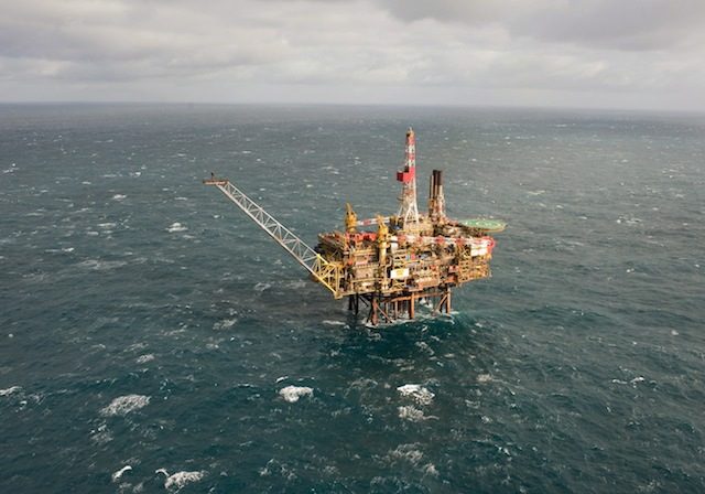 A file photo, taken in March 2009 and provided by Royal Dutch Shell of the Gannet Alpha platform in the North Sea. Royal Dutch Shell/Handout/EPA