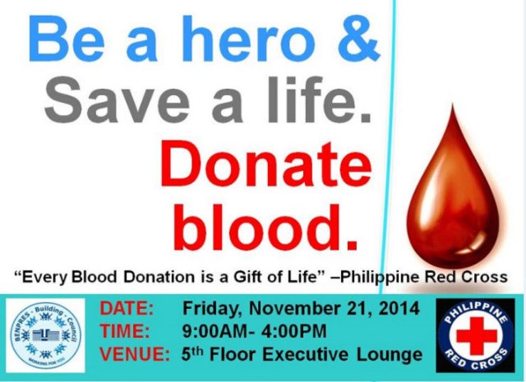 Blood donation drive at Benpres Building on Nov 21