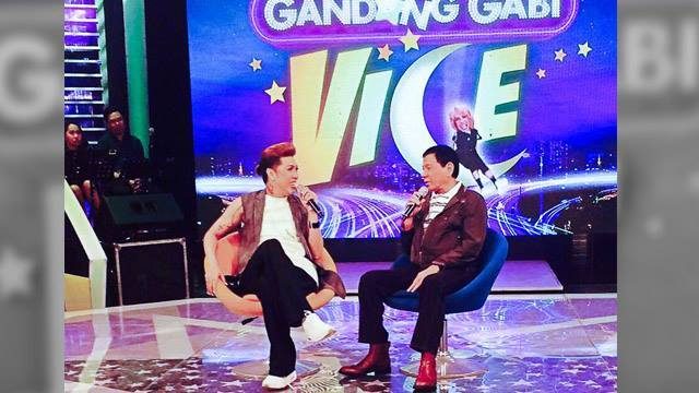 EMBRACES DIVERSITY. Davao city Mayor Rodrigo Duterte says he fights for the rights of LGBTs on ABS-CBN's Gandang Gabi Vice. Photo from Instagram/@ggvofficial 