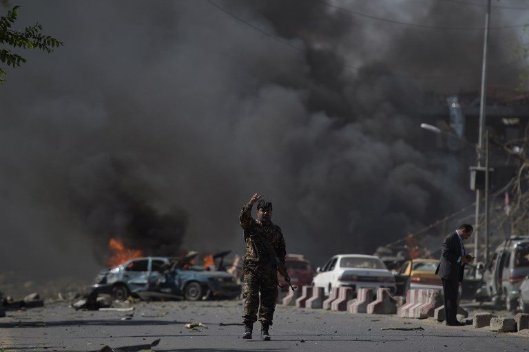 BOM MOBIL. Bom mobil yang meledak pada Rabu, 31 Mei telah menewaskan sekitar 90 orang dan melukai 380 orang lainnya. Foto oleh Shah Marai/AFP 