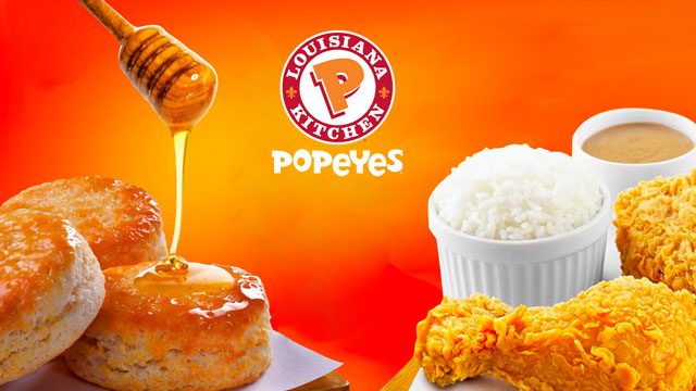 Popeyes fried chicken, biscuits available for delivery in Metro Manila