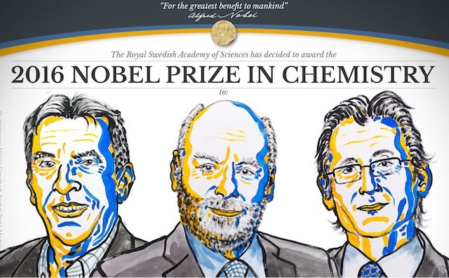 Trio awarded 2016 Nobel Prize in Chemistry for work on molecular machines