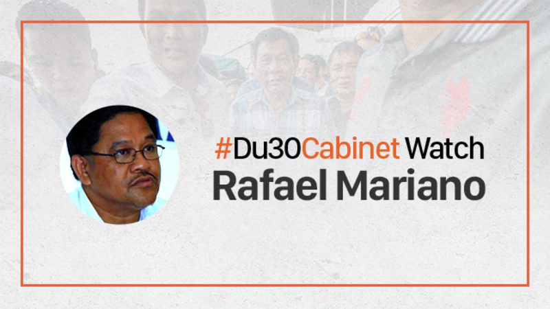 APPOINTMENTS. Farmer and leftist leader Rafael Mariano is now the Secretary of Agrarian Reform. 