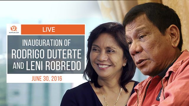 LIVE: Inauguration of Rodrigo Duterte and Leni Robredo