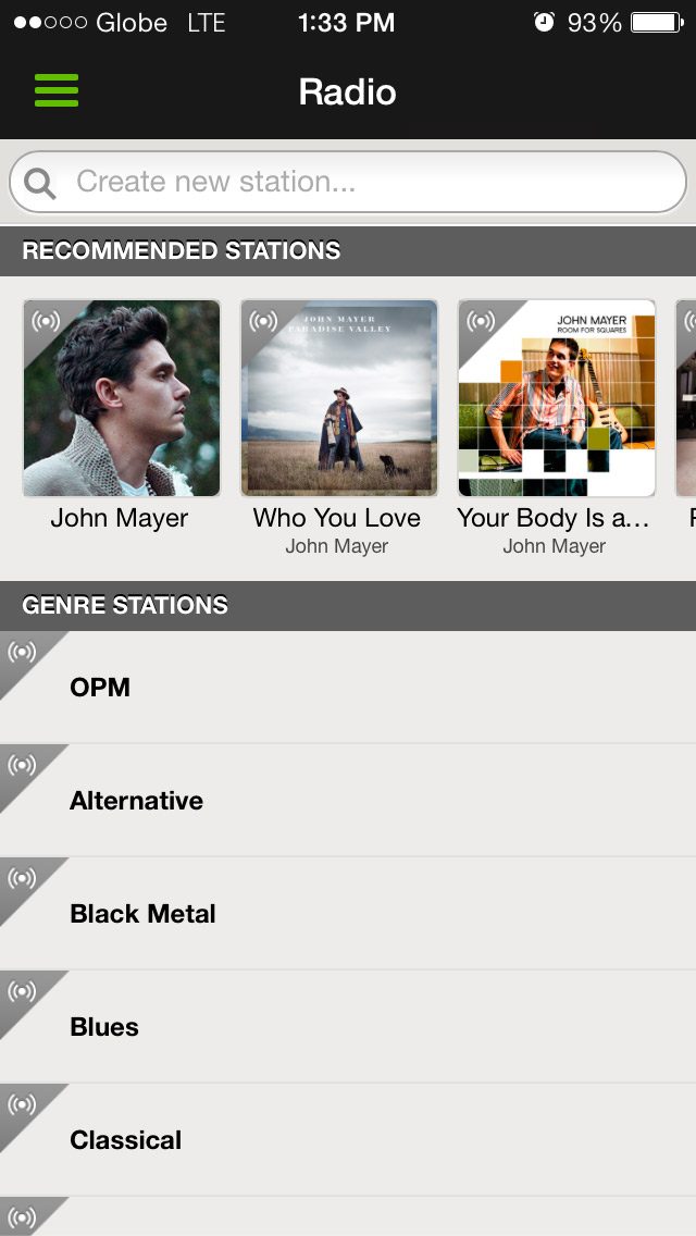 RADIO. Pick out your favorites from the ocean of musical options out there. Screengrab from Spotify