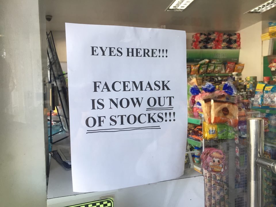 Amid coronavirus scare, face masks fly off the shelves of Cebu drugstores