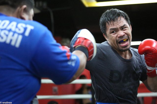 Pacquiao flies to Los Angeles for final training vs Thurman