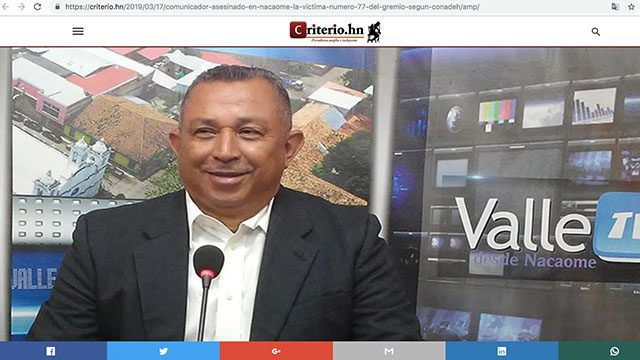 Journalist shot dead in southern Honduras