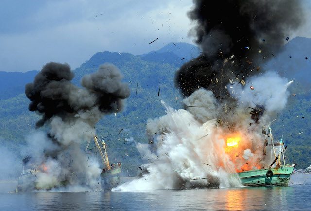 Indonesia sinks 41 foreign boats to deter illegal fishing