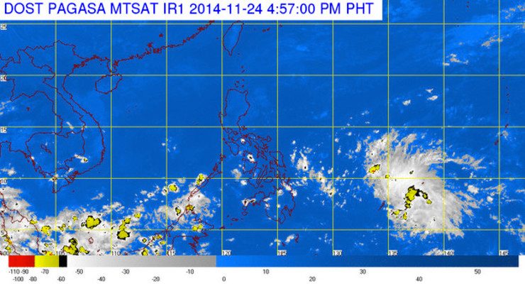 Low pressure area spotted east of Mindanao