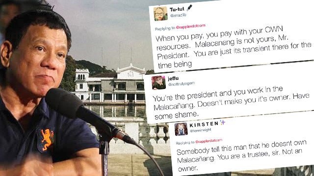 ‘People’s Palace’ no more? Online fury as Duterte says he ‘owns’ Malacañang