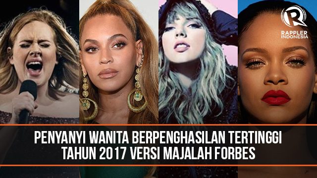 Beyoncé jadi penyanyi perempuan berpenghasilan tertinggi 2017 versi Forbes