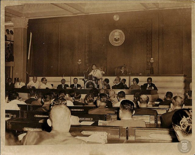 1967. Former president Ferdinand Marcos delivers his second SONA. He had a total of 20 SONAs. Photo from the Official Gazette  