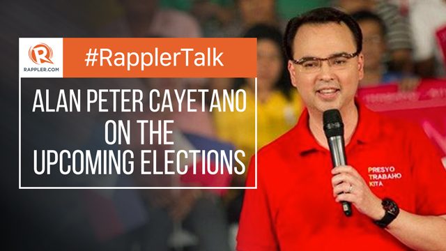 Rappler Talk: Alan Peter Cayetano on the upcoming elections