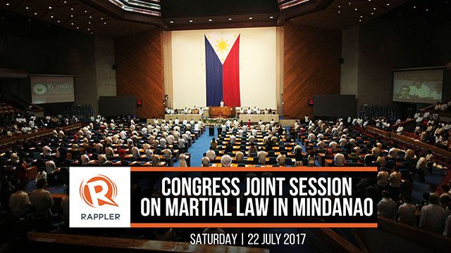 WATCH: Congress joint session on martial law in Mindanao