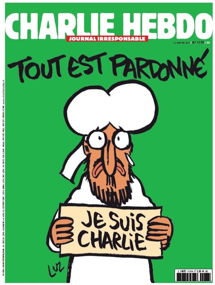 ‘All is forgiven’: Charlie Hebdo reveals cover of next issue