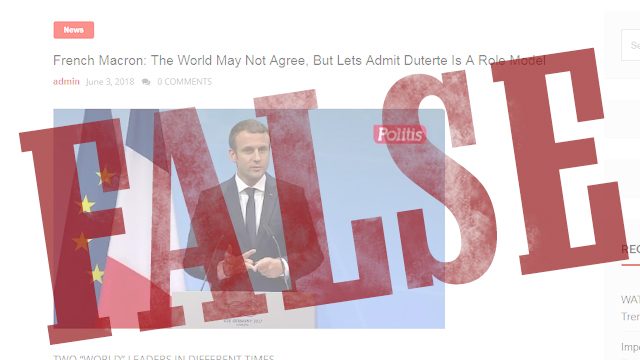 FACT CHECK: Macron did not call Duterte a ‘role model’