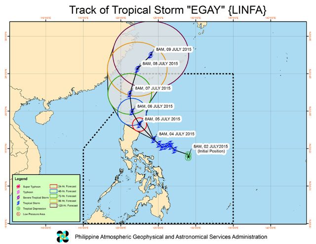 Tropical Storm Egay slightly accelerates